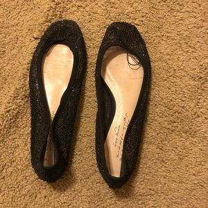 Zara Woman sparkling black rhinestone flats - Sz 6